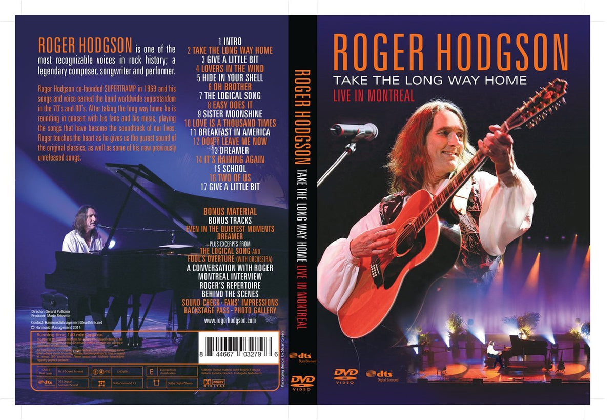 TAKE THE LONG WAY HOME - LIVE IN MONTREAL DVD – Roger Hodgson Store